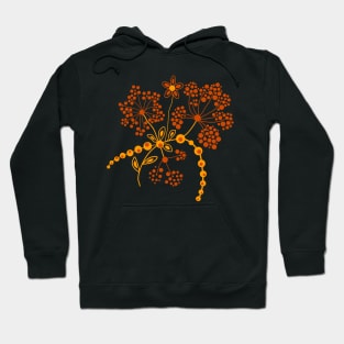 Folk flowers floral art print  Flowers abstract art Hoodie